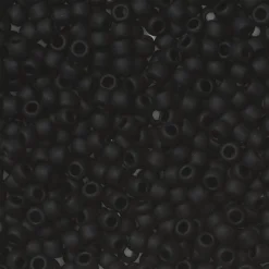TOHO-perler runde 11/0 – matsort, 49F Transparent frosted jet black