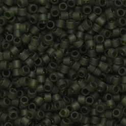 TOHO-perler 11/0 – skovgrøn mat, 940F Transparent frosted olivine