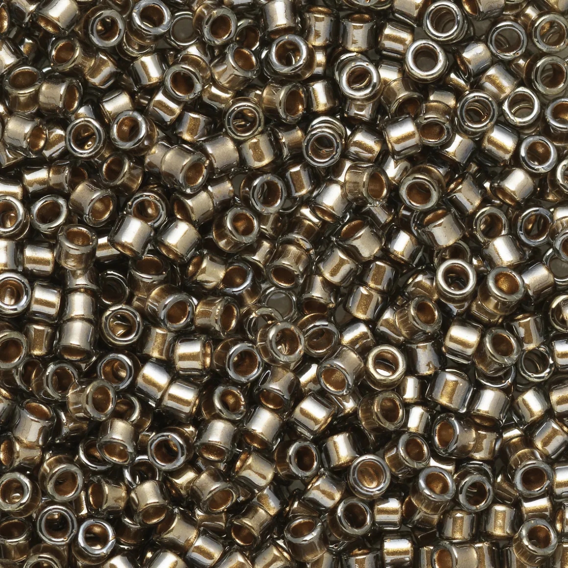 TOHO-perler 11/0 – sortgylden metallic, 993 Gold-lined black diamond