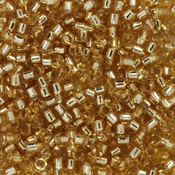 TOHO-perler 11/0 – topaz transparent, 22 Silverlined light topaz