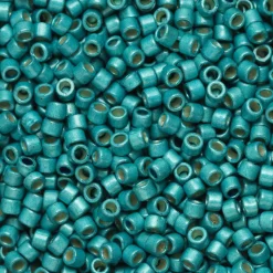 TOHO-perler 11/0 – turkis metallic mat, PF569F PF galvanized matte teal