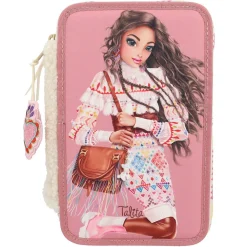 Topmodel Cosy tredobbelt penalhus med masser af penne og tilbehør! 13×20×7,5 cm