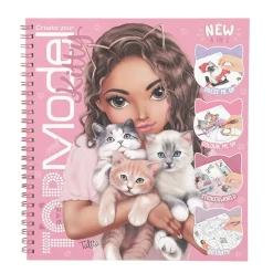 TOPModel hobbybog Kitty + 5 ark med stickers, 47 sider, 20,2×22,2 cm