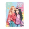 TOPModel lommemalebog Miju & Christy med 120 sider + 1 ark klistermærker! 13×17,5 cm