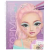 TOPModel Make-Up designbog og malebog med sjove motiver og klistermærker, 19×24 cm