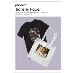 Transferpapir 5-pak i A4 til digitale printere til lyse og mørke bomuldsstoffer