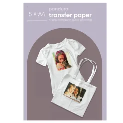 Transferpapir 5-pak i A4 til digitale printere til lyse bomuldsstoffer