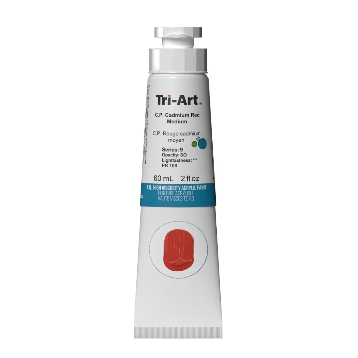 Tri-Art High Viscosity akrylfarve 60 ml C.P. Cadmium Red Medium