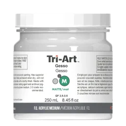 Tri-Art Medium Gesso 250 ml, hvid grunder til akrylfarve