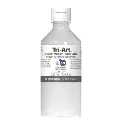Tri-Art Polymer Medium Semi Gloss 250 ml, halvbankt fortyndingsmiddel til akrylfarve