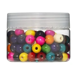 Træperler 10 mm farvemix