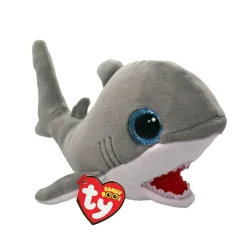 TY Beanie Boo Finnegan – en grå og meget venlig haj! H. 15,5 cm