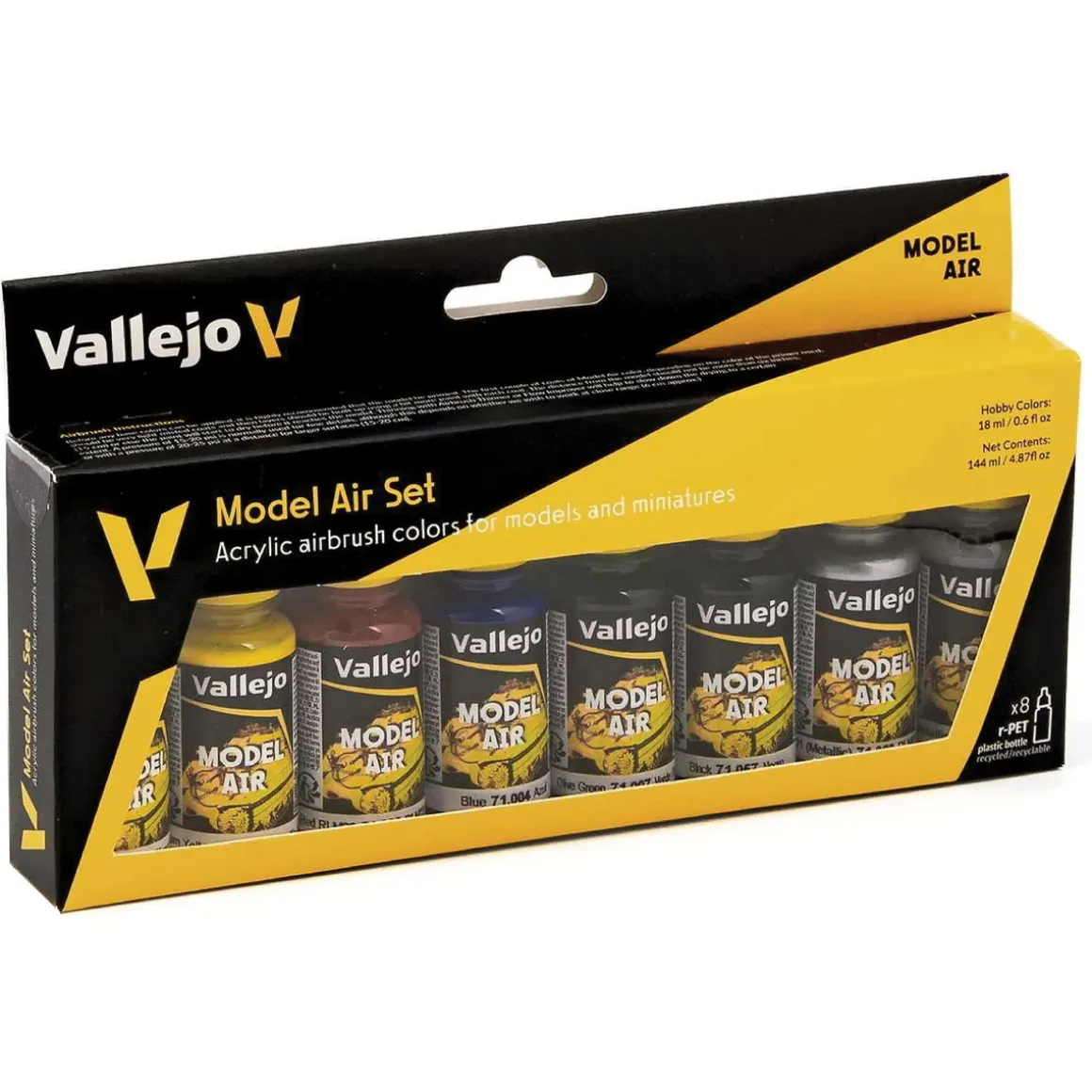Vallejo Model Color Air Basic, modelfarver til airbrush 8×17 ml