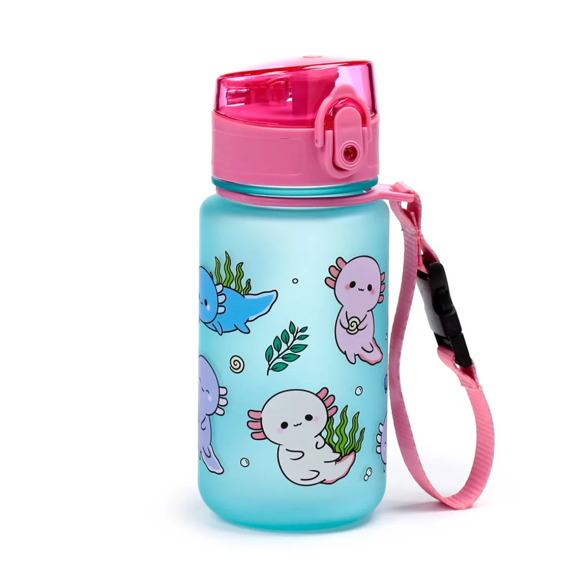 Vandflaske med masser af nuttede axolotler, 350 ml