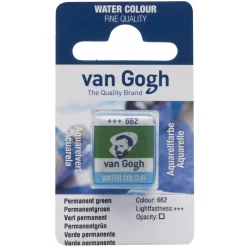van Gogh akvarelfarve half pan – Permanent Green 662