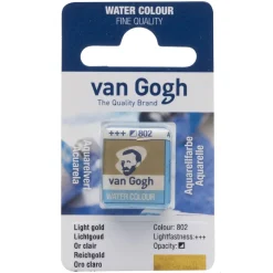 van Gogh akvarelfarve half pan – Light Gold 802