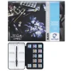 van Gogh akvarelfarversæt – 12 half pans – Noir + A4-blok med 12 sorte ark