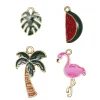 Vedhæng flamingo/palme 4 stk.