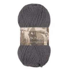 Viking Garn Eco Highland Wool 50 g stålgrå 214