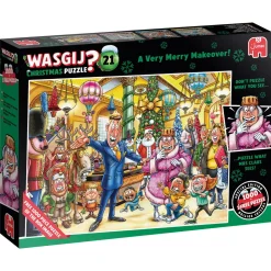 Wasgij dobbelt-puslespil #21 Christmas – A Very Merry Makeover! 2 stk. puslespil à 1000 brikker, 68×49 cm