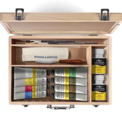 Winsor & Newton Acrylic Essentials Gift Set, trææske med alt til at male med akrylfarve