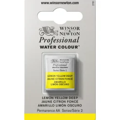 Winsor & Newton Professional akvarelfarve half pan Lemon Yellow Deep 348