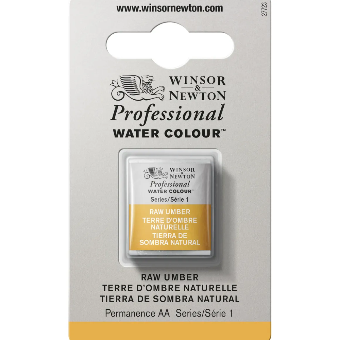 Winsor & Newton Professional akvarelfarve half pan Raw Umber 554