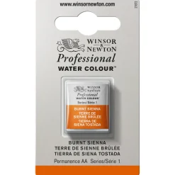 Winsor & Newton Professional akvarelfarve half pan Burnt Sienna 074