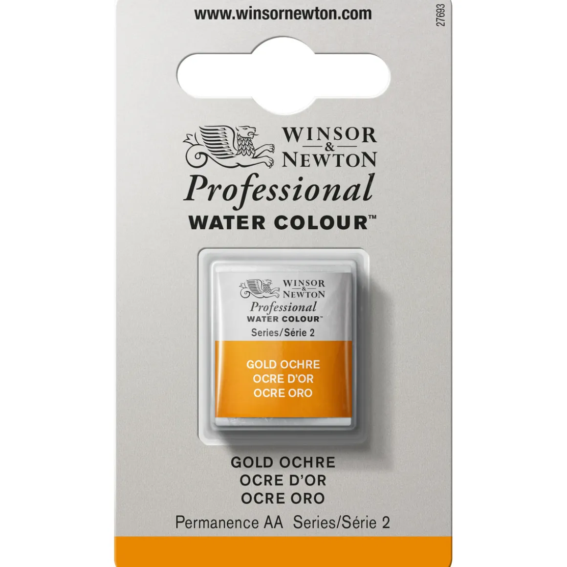 Winsor & Newton Professional akvarelfarve half pan Gold Ochre 285