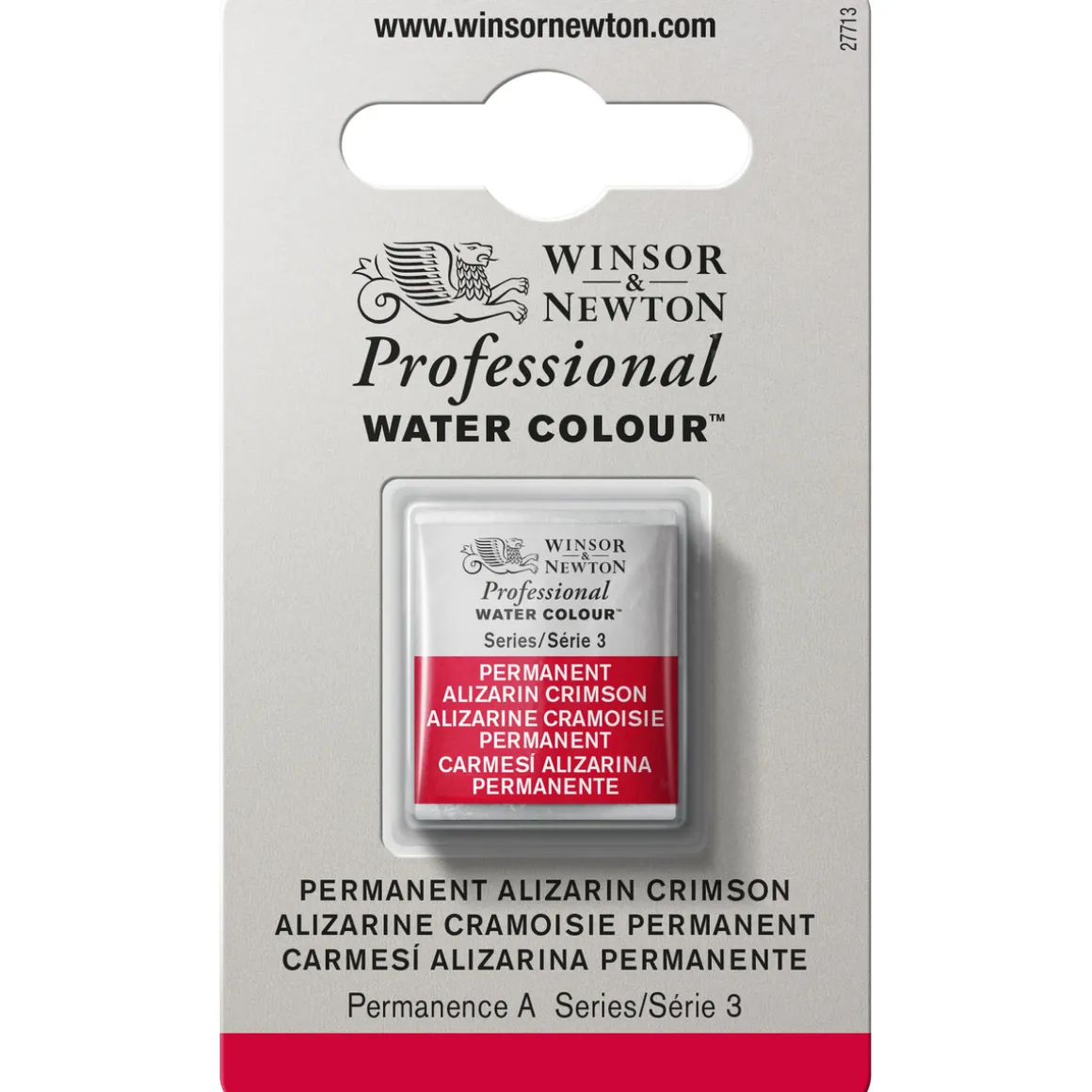 Winsor & Newton Professional akvarelfarve half pan Permanent Alizarin Crimson 466