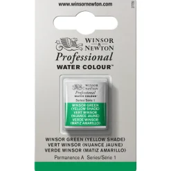 Winsor & Newton Professional akvarelfarve half pan Winsor Green (yellow shade)721