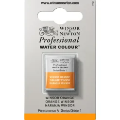 Winsor & Newton Professional akvarelfarve half pan Winsor Orange 724