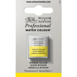 Winsor & Newton Professional akvarelfarve half pan Winsor Yellow 730