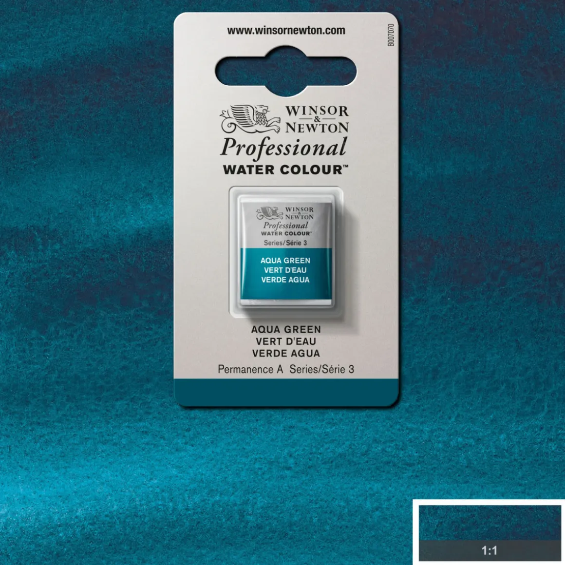 Winsor & Newton Professional akvarelfarve half pan Aqua Green 697