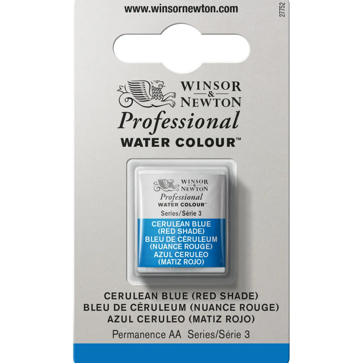 Winsor & Newton Professional akvarelfarve half pan Cerulean Blue (red shade) 140