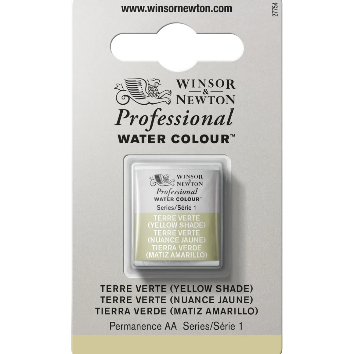 Winsor & Newton Professional akvarelfarve half pan Terre Verte (yellow shade) 638