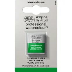 Winsor & Newton Professional Revival akvarelfarve half pan Cinnabar Green 420