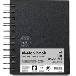 Winsor & Newton Sketch spiralbundet skitsebog A6 (105×148 mm), 50 ark, 170 g/m²