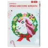 Xmas Unicorn Wreath, lav julens sødeste julekrans i perler med en enhjørning. Ø23 cm