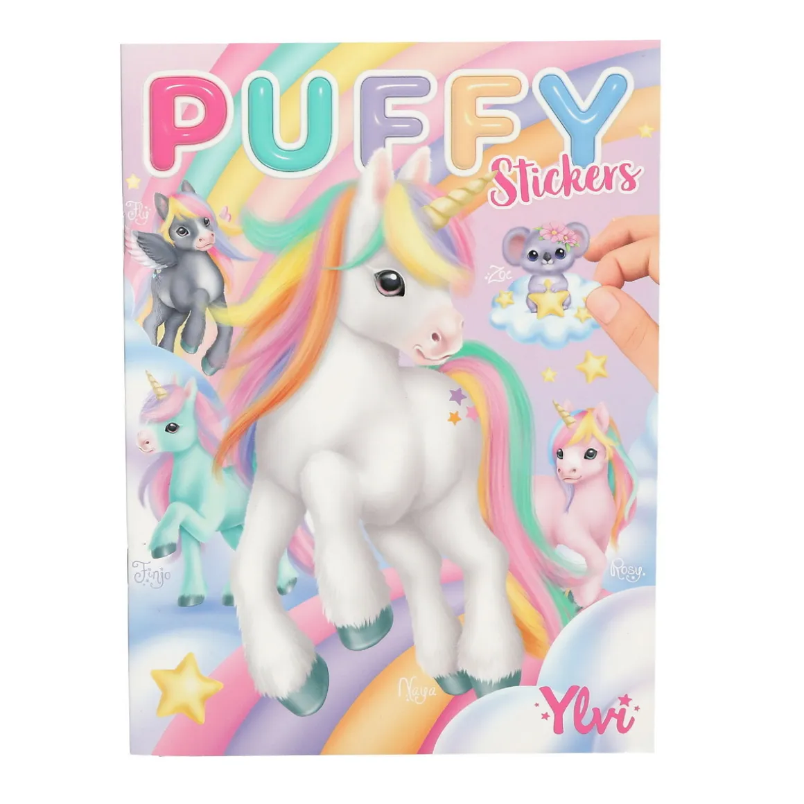 Ylvi Puffy Stickersbog med 16 sider, 1 stort ark stickers og 3 ark puffy stickers